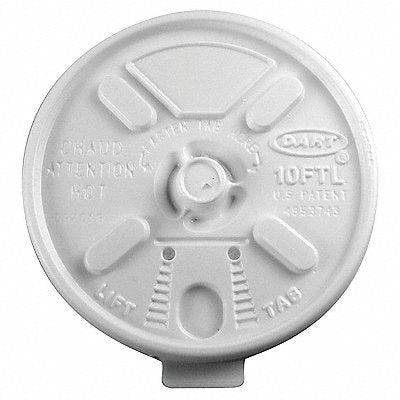 Disp Hot Cup Lid 10 oz White PK1000