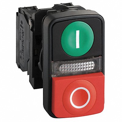 Illum Push Button 22mm 1NO/1NC Green/Red