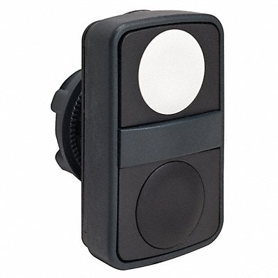 Non-Illum Push Button No Legnd Wht/Blck
