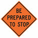 Be Prepared To Stop Traffic Sign 36 x36 