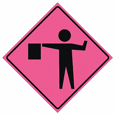 Flagger Ahead Traffic Sign 48 x 48 