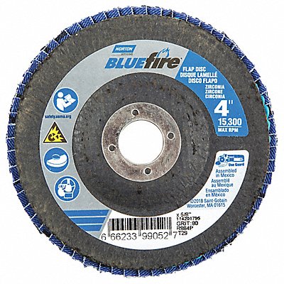 H7304 Fiber Disc 4 in Dia 5/8in Arbor P80 Grit