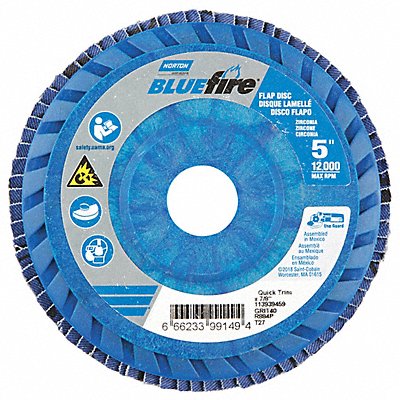 H5965 Fiber Disc 5 in Dia 7/8in Arbor P40 Grit