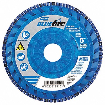 H5965 Fiber Disc 5 in Dia 7/8in Arbor P80 Grit