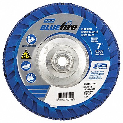 H5976 Fiber Disc 7 in Dia 5/8in Arbor P80 Grit