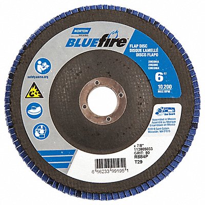 H7383 Fiber Disc 6 in Dia 7/8in Arbor P80 Grit