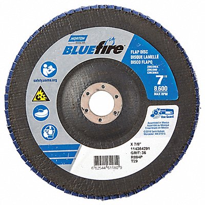 Fiber Disc 7 in Dia 7/8in Arbor P36 Grit