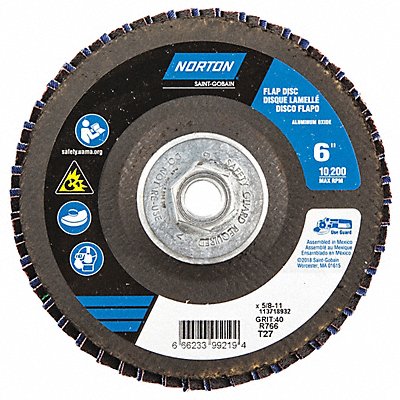 H5968 Fiber Disc 6 in Dia 5/8in Arbor P40 Grit