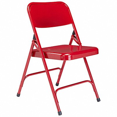 Folding Chair Red Steel Unpadded PK4