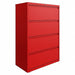 Lateral File 4DR 36 in Red