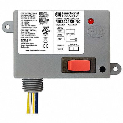 Enclosed Relay 20A SPDT-N/C Override