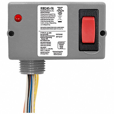 Enclosd Relay 10A SPST Override 24VAC/DC