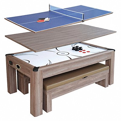 Driftwood Air HockeyTable w/Benchs 7 ft.