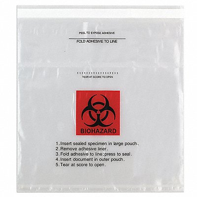 Transfer Bag 10 in L 10in W CLR PK1000