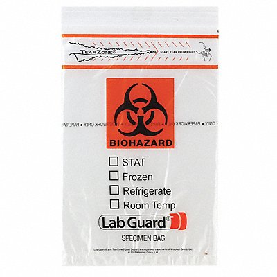 Transfer Bag 9 in L 6inW CLR PK1000