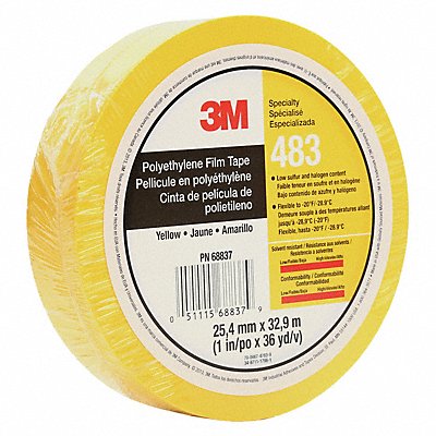 Film Tape 1 in x 36 yd Yellow 5.3 mil