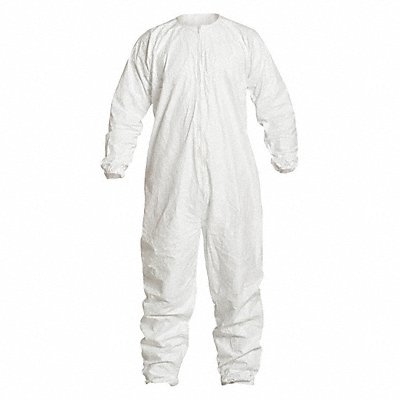 Collared Coverall Elastic White 4XL PK25