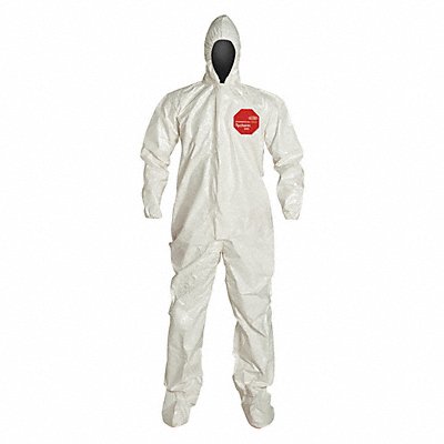 Hooded Coverall w/Socks White M PK6