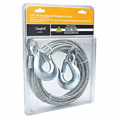 5/16In X 20Ft Eye Slip Hook Each End