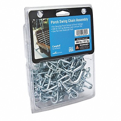 Porch Swing Chain Assembly W/Hooks 1 Set