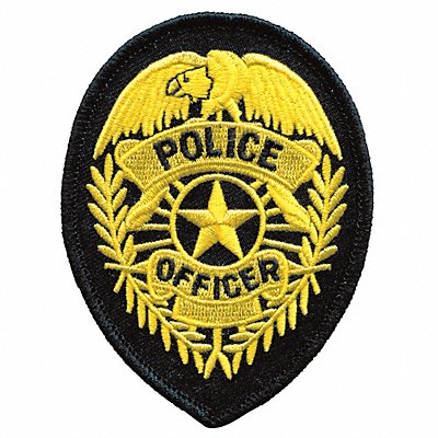 Embrdrd Patch Police Officer Gold/Blck