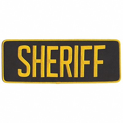 Embrdrd Patch Sheriff Med Gold on Blck