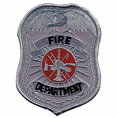 Embroidered Patch Fire Department Silver