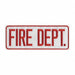 Embroidered Patch Fire Dept. Red on Wht