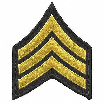 Embrdrd Patch SGT Medium Gold on Blck PR