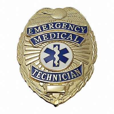 Metal Badge Emergency Medical Tech Gold