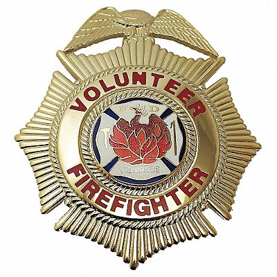 Metal Badge Volunteer Firefighter Cross