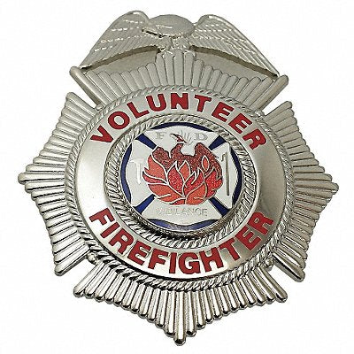 Metal Badge Volunteer Firefighter Cross