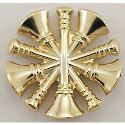 Metal Rank Insignia Fire Bugles Gold PR