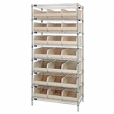 G7079 Bin Shlvng 21inx74inx36in Ivory