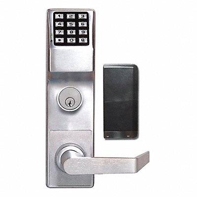 Electronic Lock Satin Chrome 12 Button