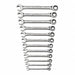 Ratcheting Open End Wrench Set 15 Deg