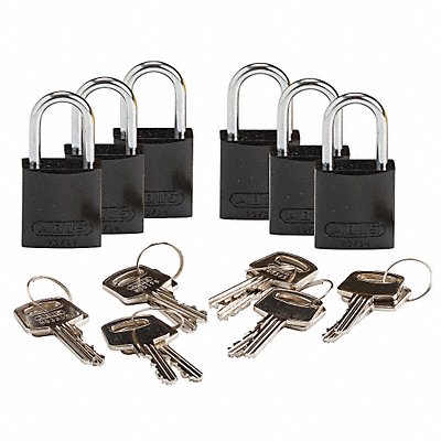 K7941 Lockout Padlock KD Black 1-7/16 H PK6