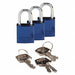 K7467 Lockout Padlock KA Blue 1-7/16 H PK3