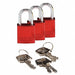 K7467 Lockout Padlock KA Red 1-7/16 H PK3