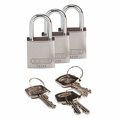 K7467 Lockout Padlock KA Silver 1-7/16 H PK3