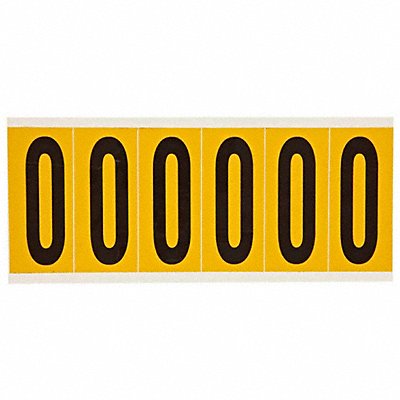 Number Label 0 1-1/2 in W x 3-1/2 in H