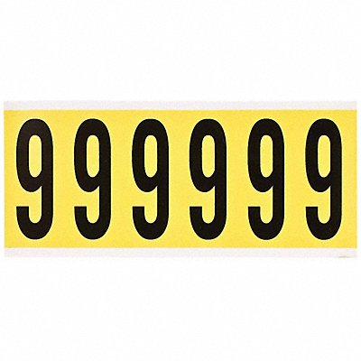 Number Label 9 1-1/2 in W x 3-1/2 in H