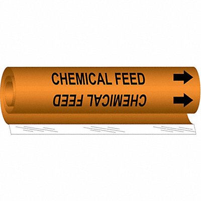 Pipe Marker Chemical Feed 5 in H 8 in W