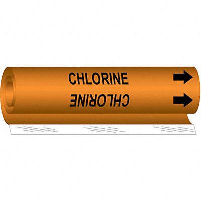 Pipe Marker Chlorine 5 in H 8 in W