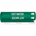 Pipe Marker Hot Water 5 in H 8 in W
