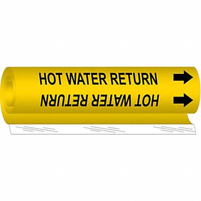 Pipe Marker Hot Water Return 5in H 8in W