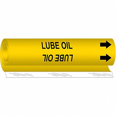 Pipe Marker Lube Oil 5 in H 8 in W