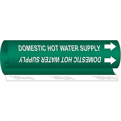 Pipe Mrkr Domestic Hot Watr Supply 9in H