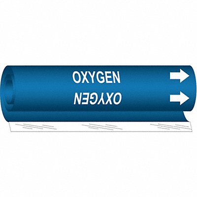 Pipe Marker Oxygen 5 in H 8 in W