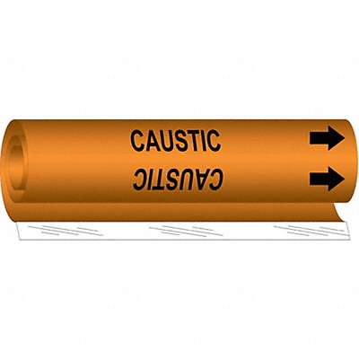 Pipe Marker Caustic Soda 9 in H 8 in W